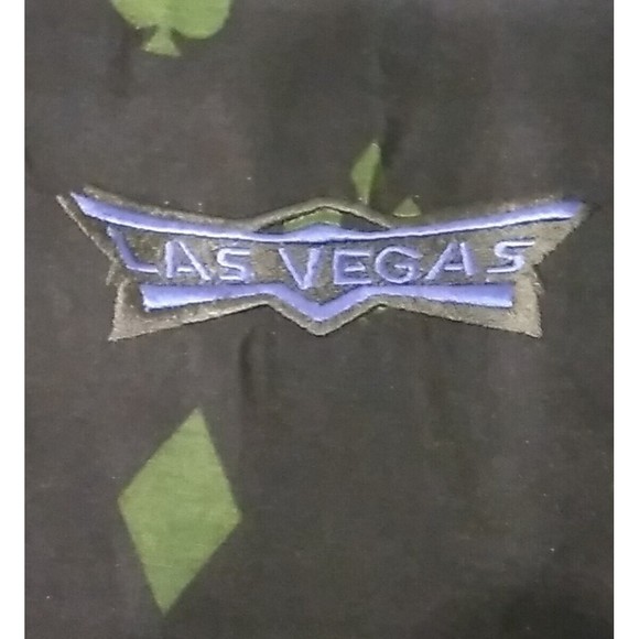 Stylo Las Vegas Gambling Dice Cards Blue Fire All Over Print Button Up Lg Shirt - Picture 5 of 10